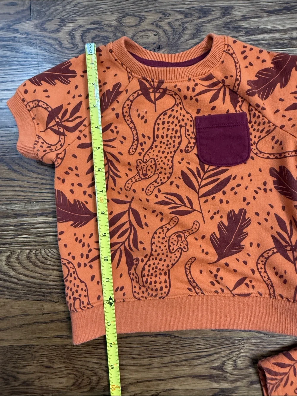 Cat & Jack x Danielle Peterson Kids Cheetah Print Sweatshirt/ Short Set 18 M